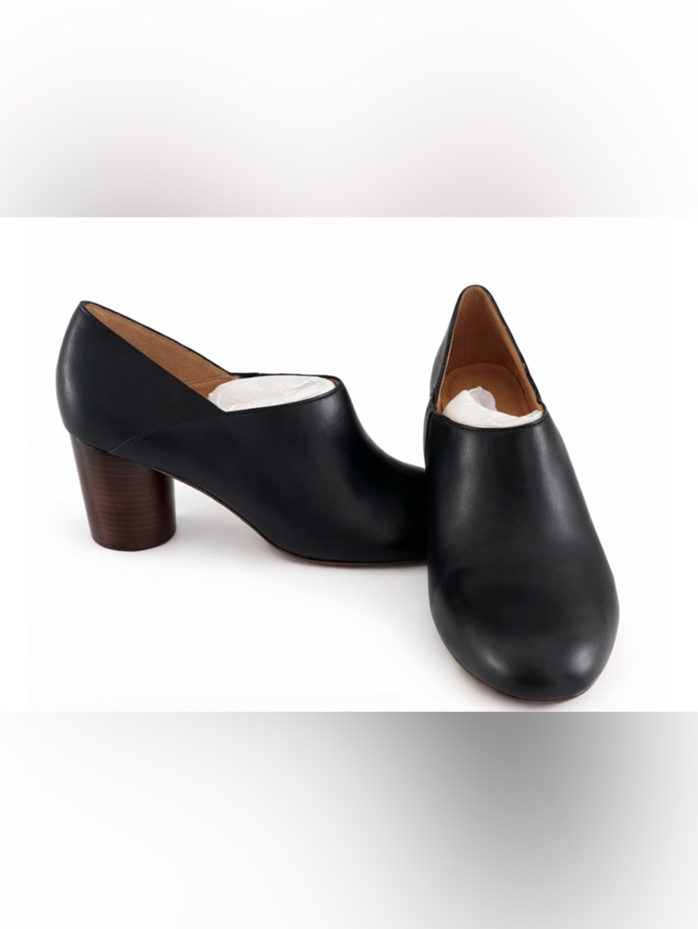 Madewell Black Leather Slip-On Ankle Shoes - Size 9.5 - Picture 3 of 3